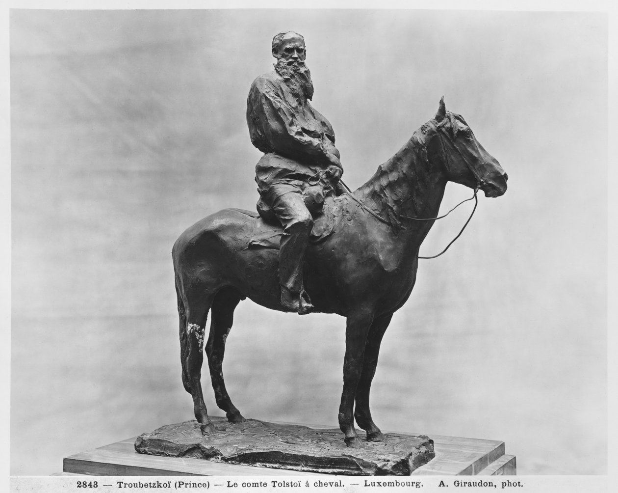 Lev Tolstoj a cavallo di Delire (bronzo) da Prince Paul Petrovic Troubetzkoy