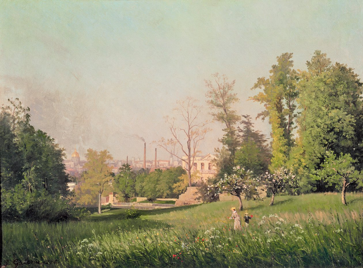 Nel Parco a Issy-les-Moulineaux, 1876 da Prosper Galerne