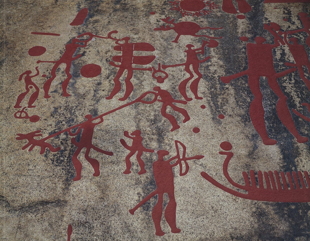 Scene di caccia (pittura rupestre) da Protohistoric