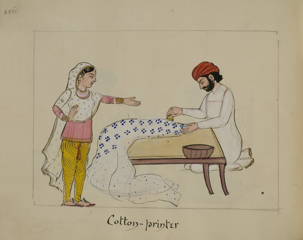 Un stampatore di cotone da Punjabi School