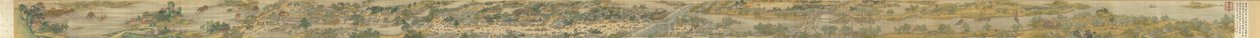 Lungo il fiume durante il Festival di Qingming, versione della corte Qing, rotolo a mano, 1736 da Qing Dynasty Chinese School