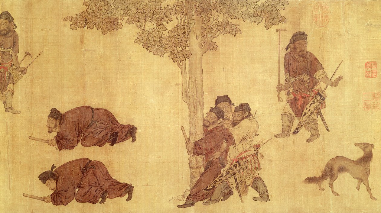 Scena di caccia da Qing Dynasty Chinese School