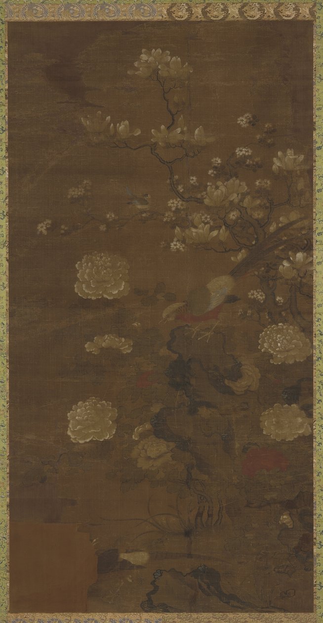 Magnolie, peonie e fagiani da Qing Dynasty Chinese School