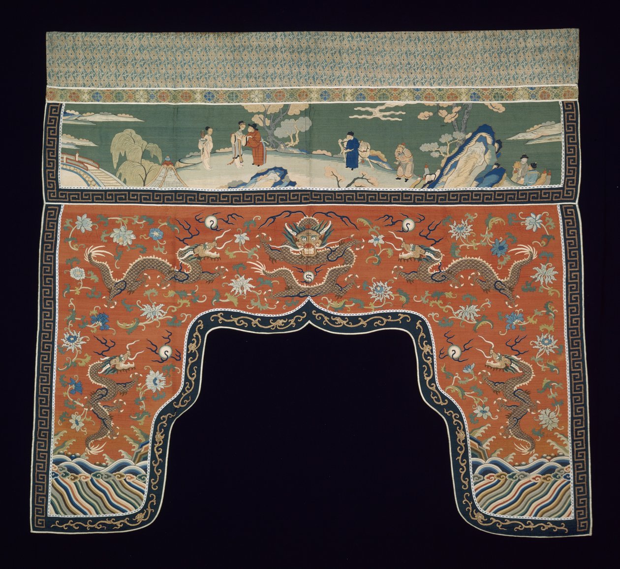 Valance da Qing Dynasty Chinese School