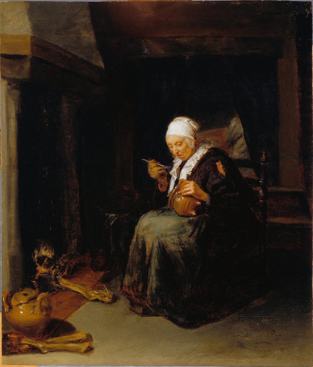 Vecchia che mangia da Quiringh Van Brekelenkam