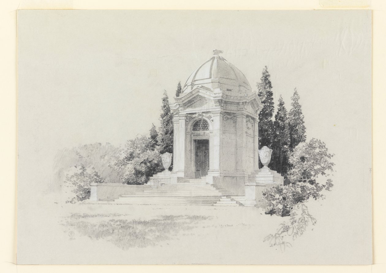 Rappresentazione di un mausoleo da R. E.