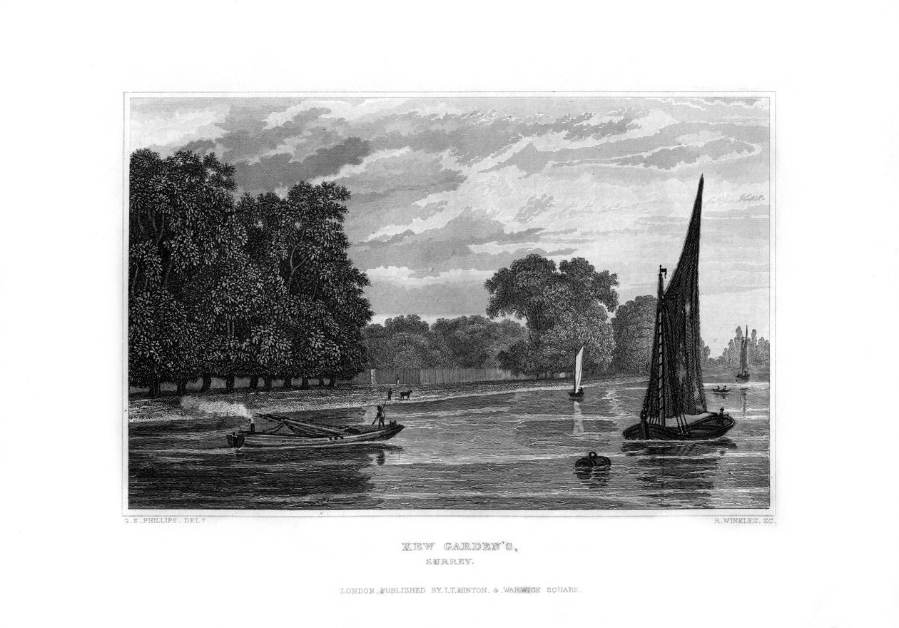 Kew Gardens, Londra, 1829 da R. Winkles