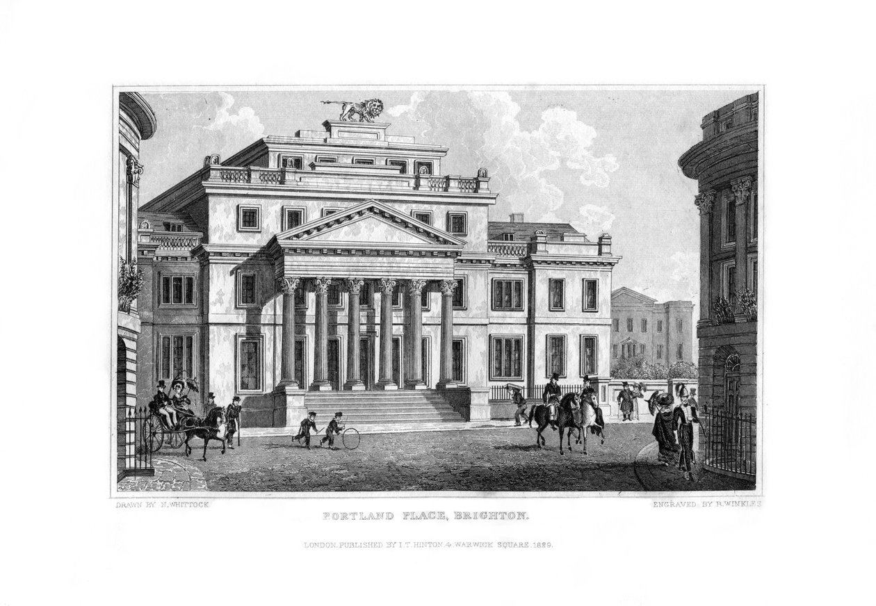 Portland Place, Brighton, East Sussex, 1829 da R. Winkles