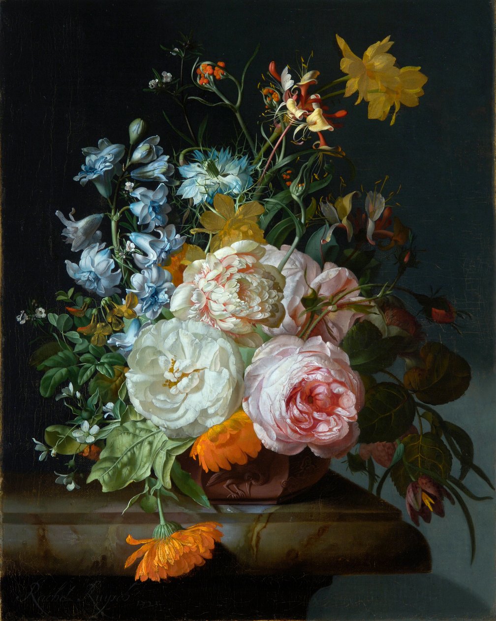 Fiori in un vaso di terracotta da Rachel Ruysch