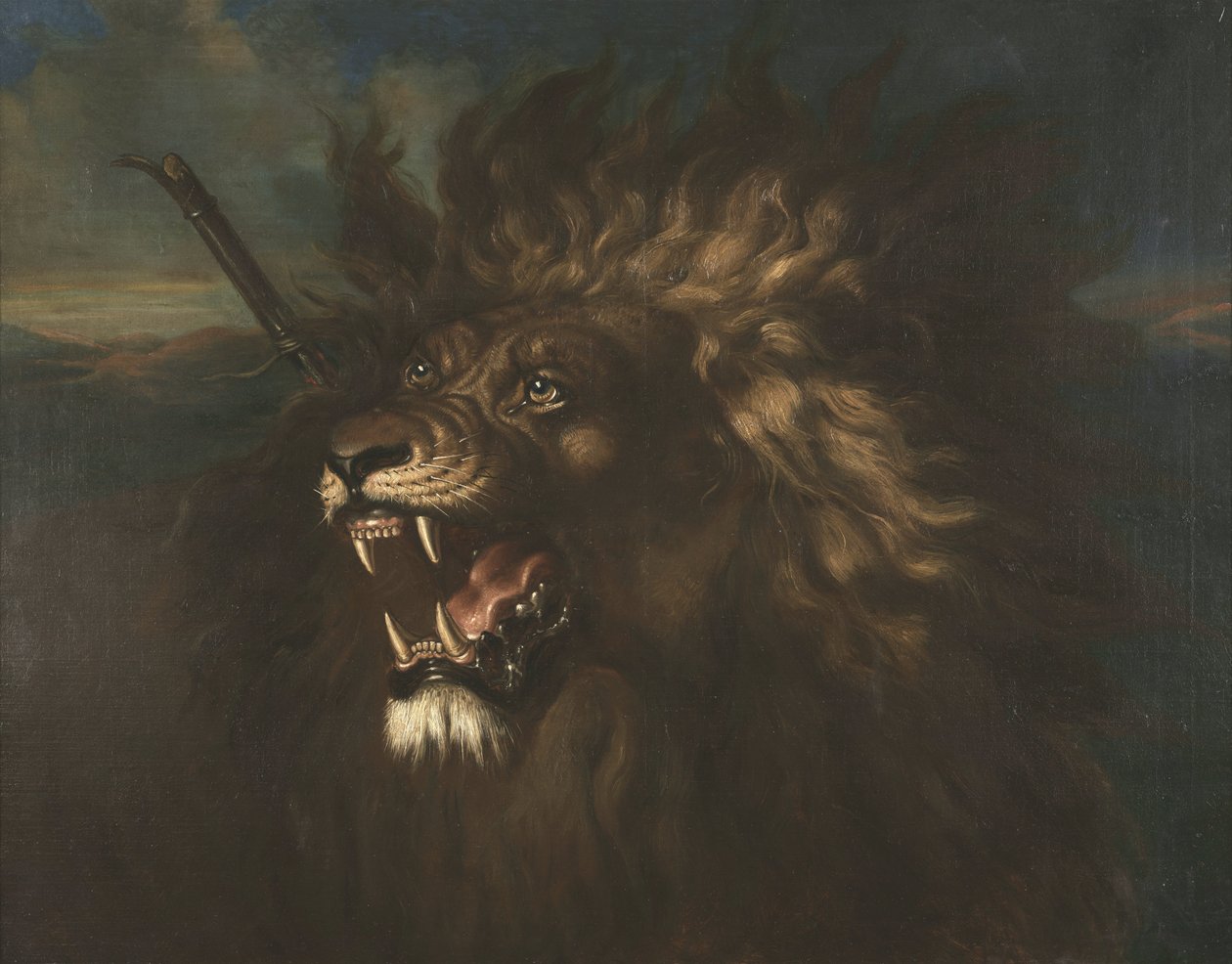 Leone ferito da Raden Saleh
