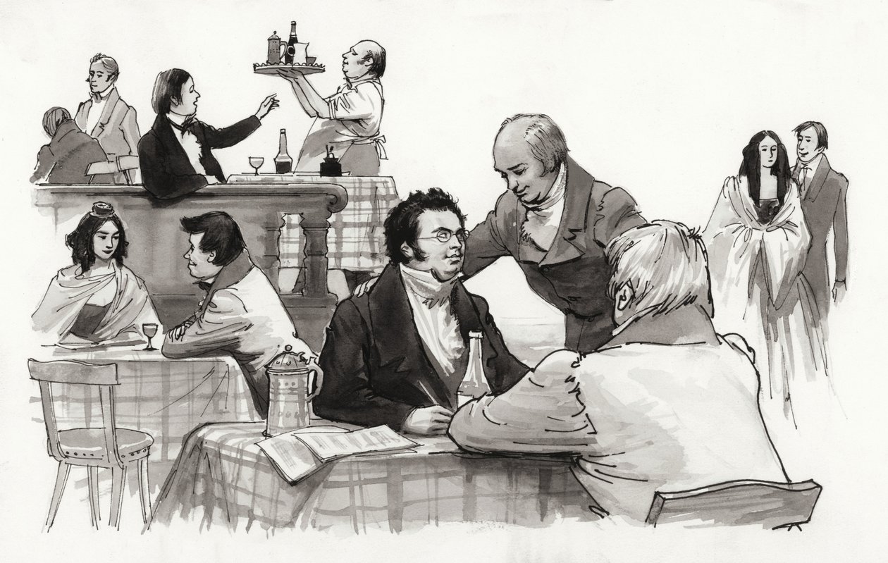Schubert e amici (gouache su carta) da Ralph Bruce