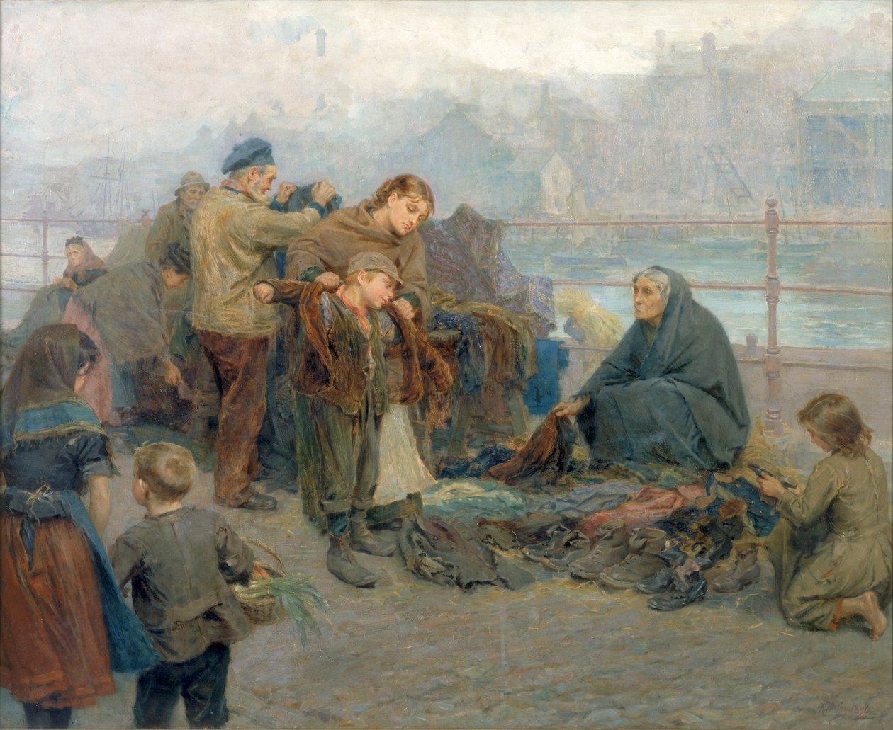 Mercato dei vestiti di Paddy, Sandgate, 1898 da Ralph Hedley