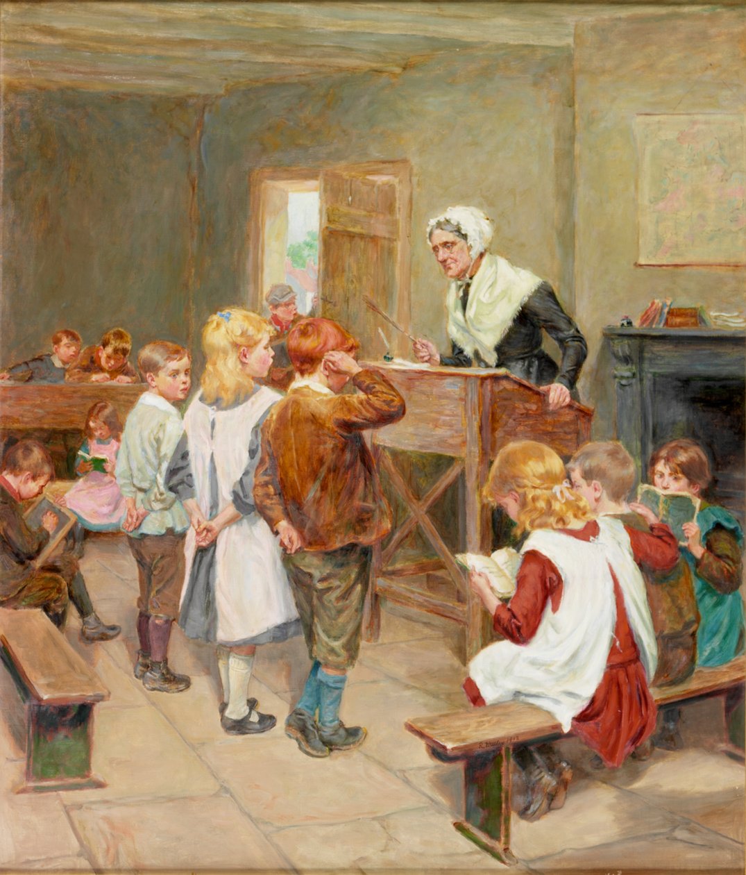 La scuola del villaggio, 1912 da Ralph Hedley