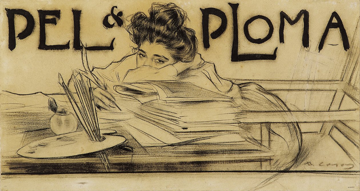 Testata per la rivista Pèl i Ploma da Ramon Casas i Carbo