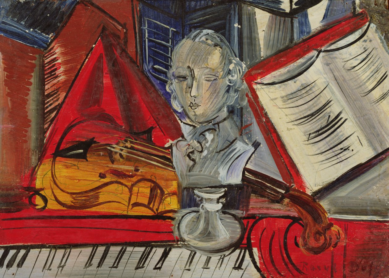 Omaggio a Mozart, 1945 circa (olio su tela) da Raoul Dufy