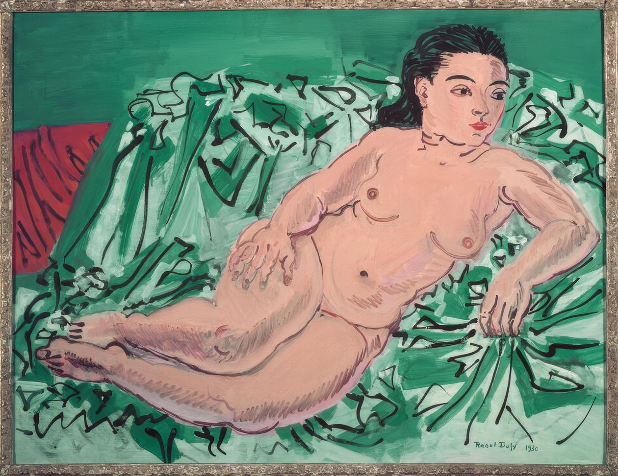 Nude on Blue Sofa (Nude Model Rosetti) da Raoul Dufy