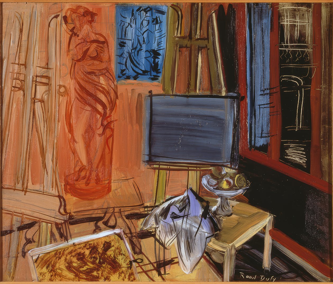 Studio con ciotola di frutta da Raoul Dufy