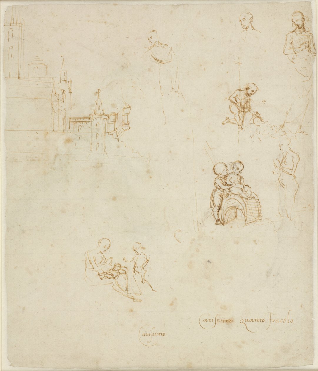 Verso: Vari studi di figure, WA1846.145 da Raffaello Sanzio Raphael