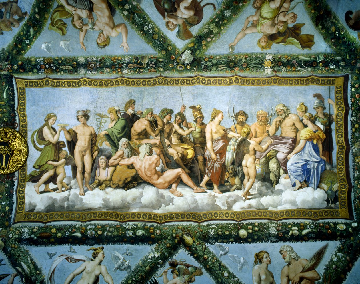 Il consiglio degli dei, (dettaglio) dalla Loggia di Cupido e Psiche, 1518 da School of Raphael