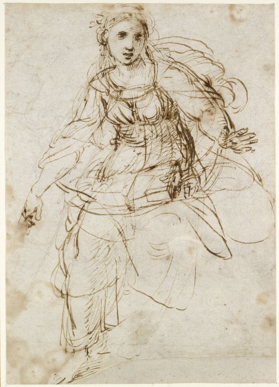 Recto: Figura Allegorica della Teologia, WA1846.195 da Raffaello Sanzio Raphael