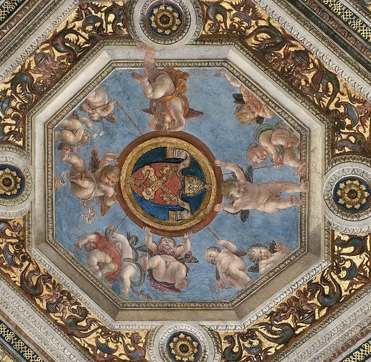 Soffitto. Affresco nella Stanza della Segnatura da Raphael