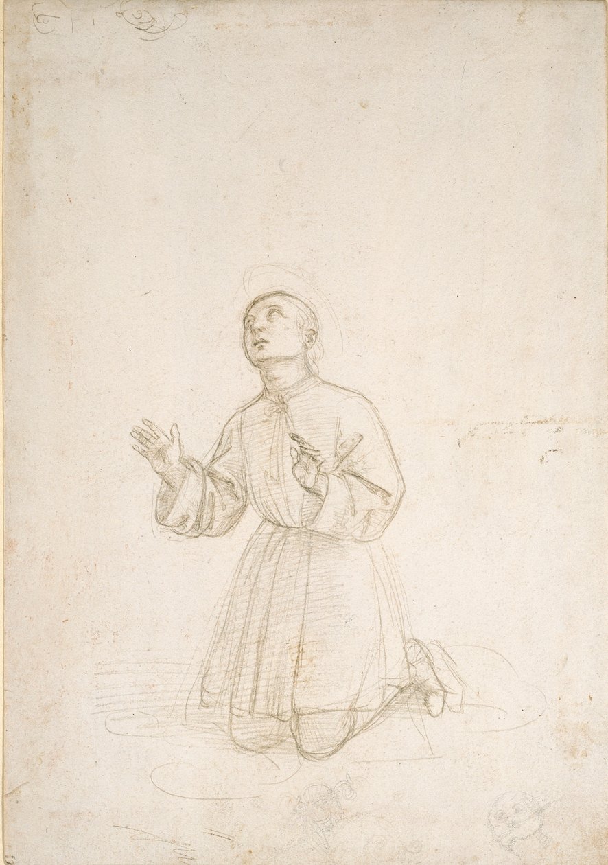 Figura inginocchiata di un giovane, c1503 da Raphael