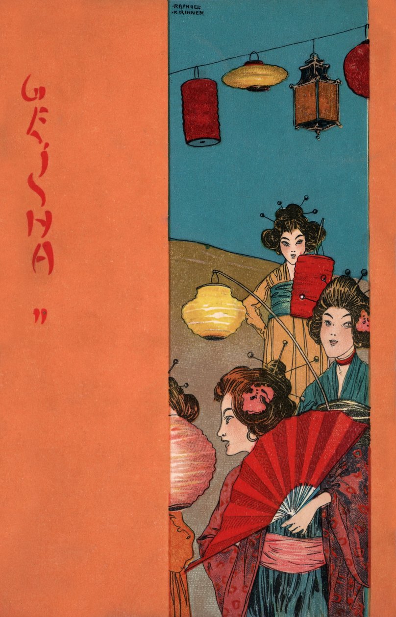 Geishe, 1900 circa (illustrazione) da Raphael Kirchner