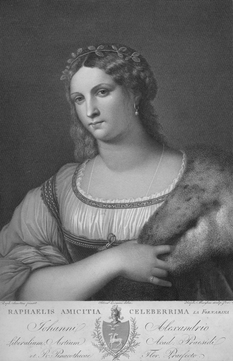 La Fornarina, c. 1814 da Raphael Morghen