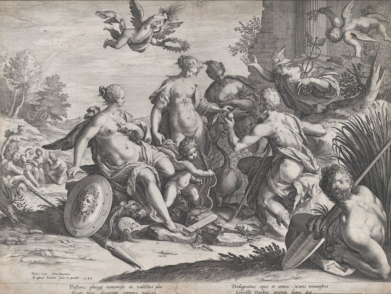 Il giudizio di Paride, 1589 da Raphael Sadeler