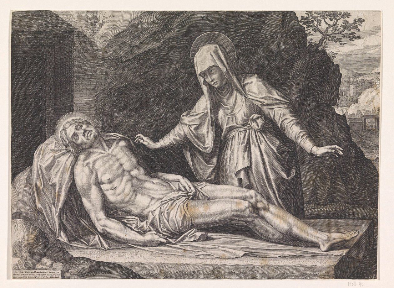 Maria con il corpo di Cristo da Raphaël Sadeler (I)