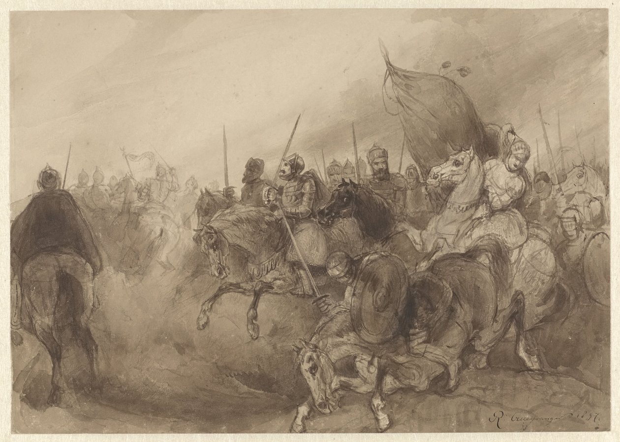 Combattimento a cavallo medievale da Reinier Craeyvanger