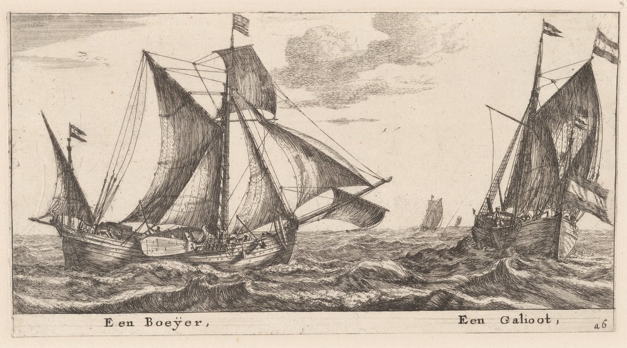 Un Boeier e un Galliot da Reinier Nooms, called Zeeman