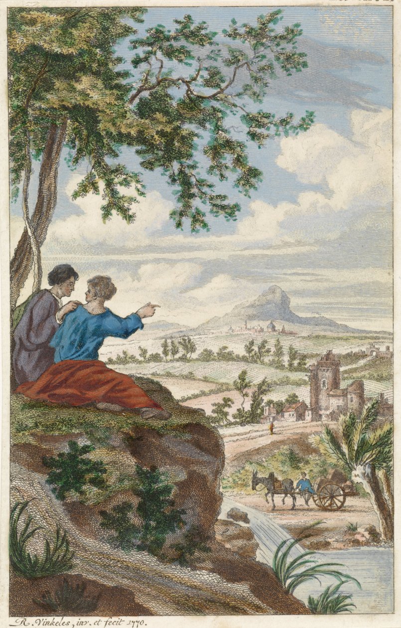 Figure che guardano un paesaggio da Reinier Vinkeles (I)