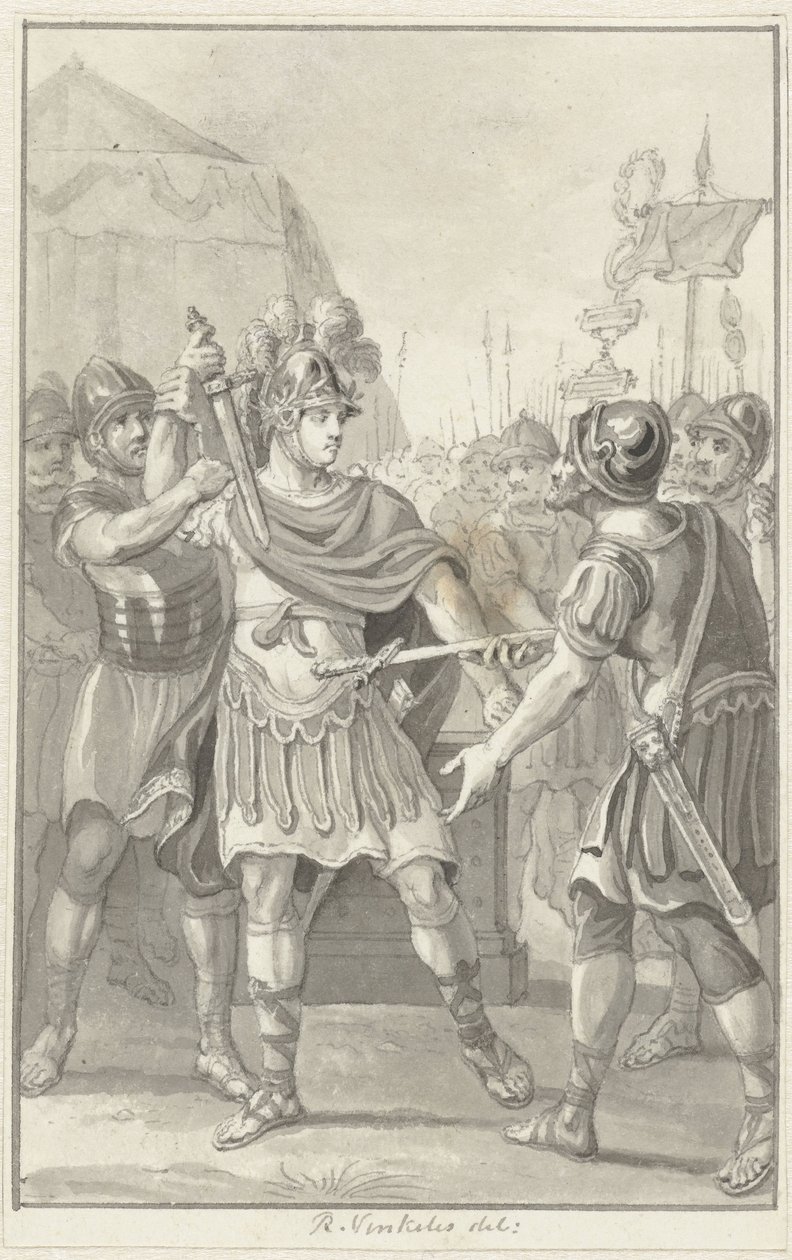 Germanico giura fedeltà a Tiberio da Reinier Vinkeles (I)