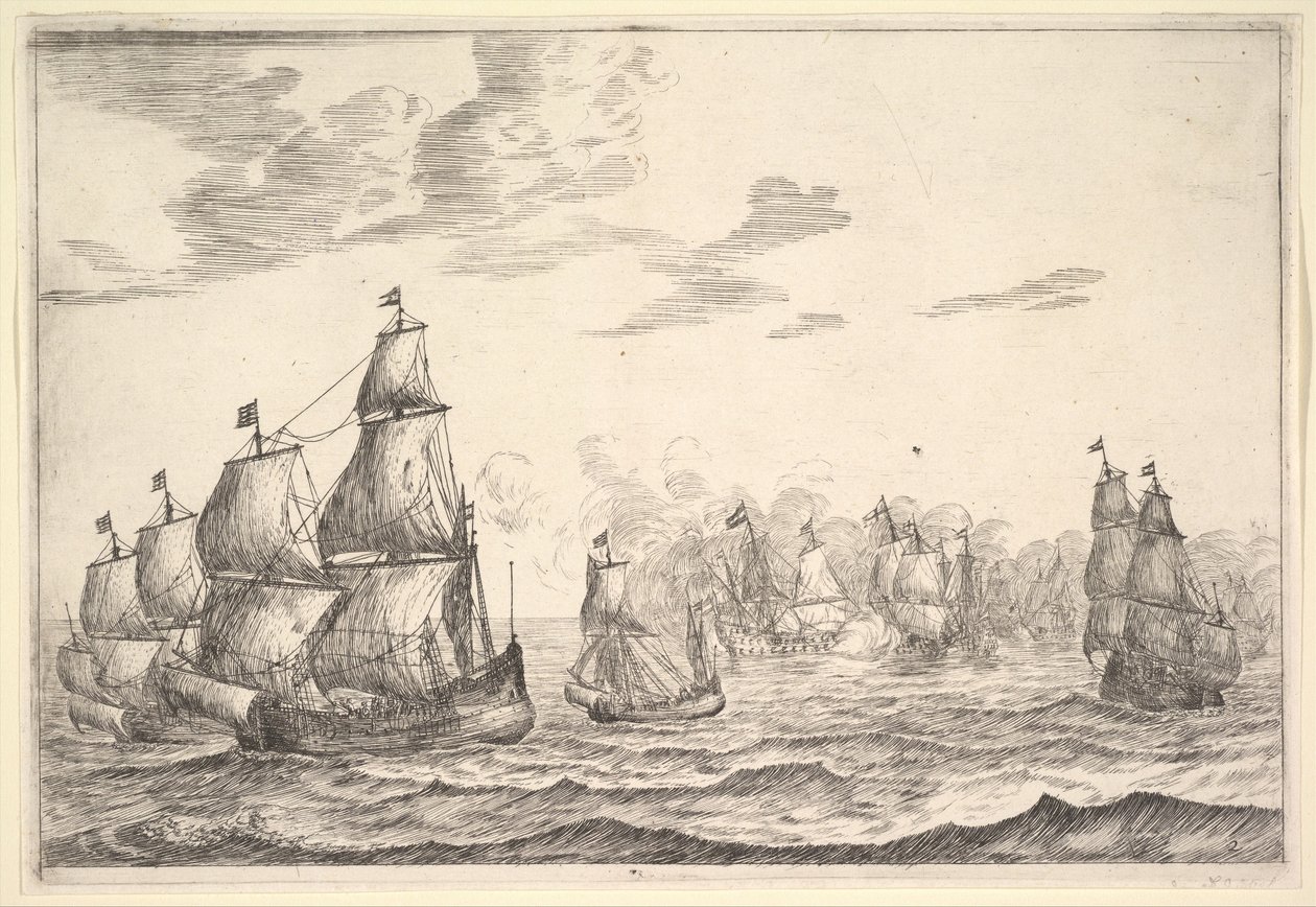 Scena di battaglia navale da Reinier Zeeman