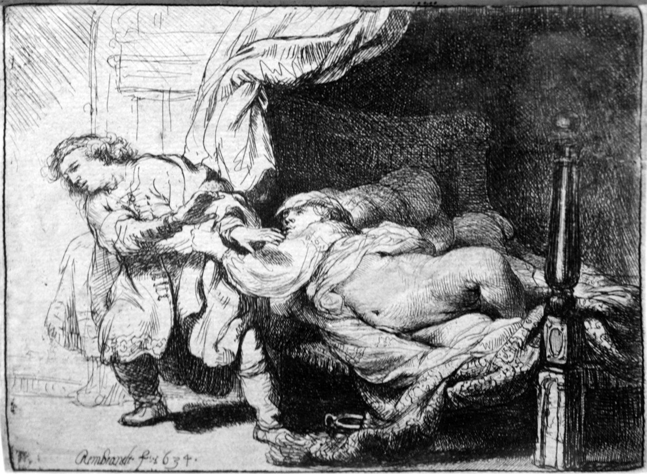 Giuseppe e la moglie di Potifar da Rembrandt van Rijn