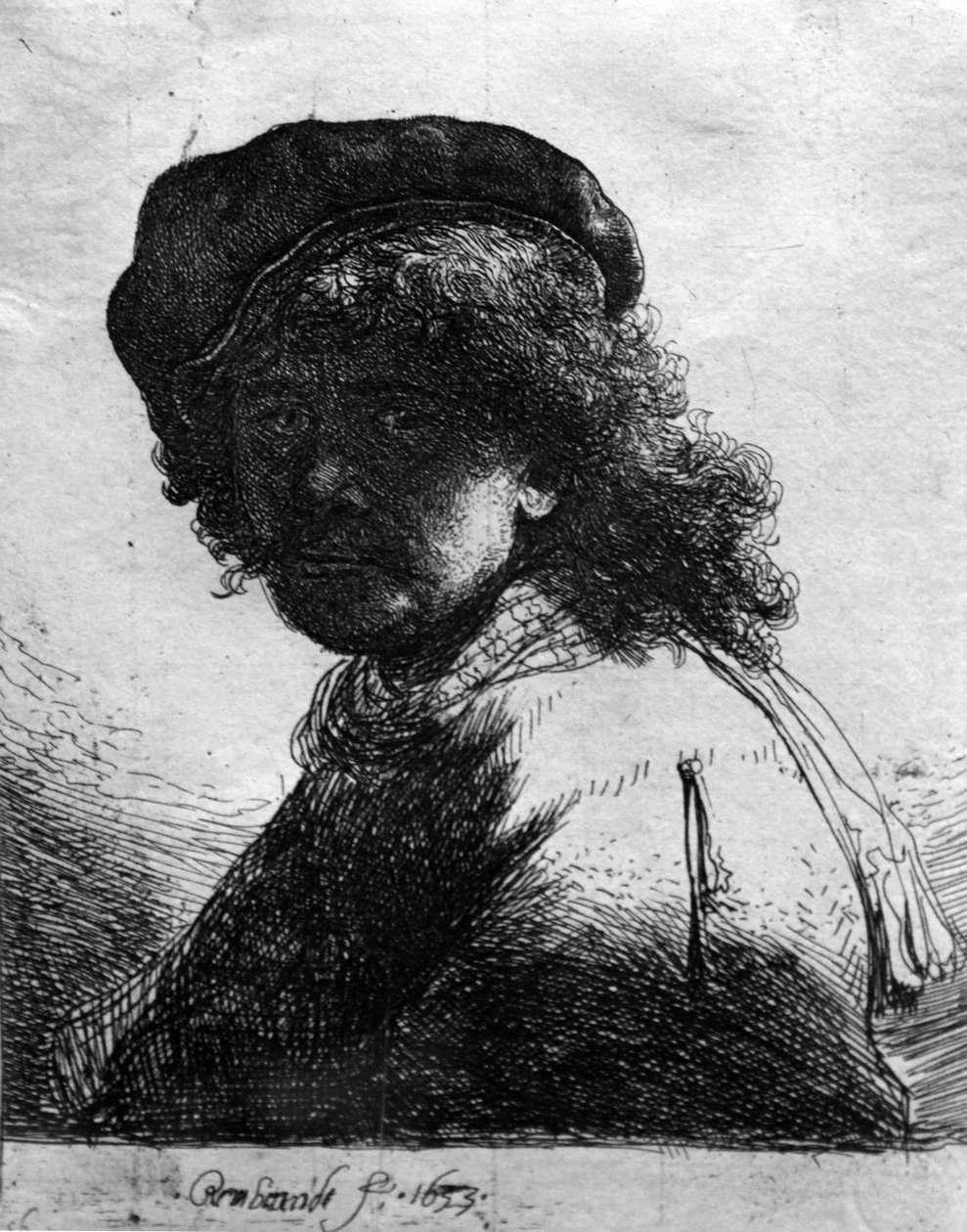 Autoritratto con sciarpa da Rembrandt van Rijn