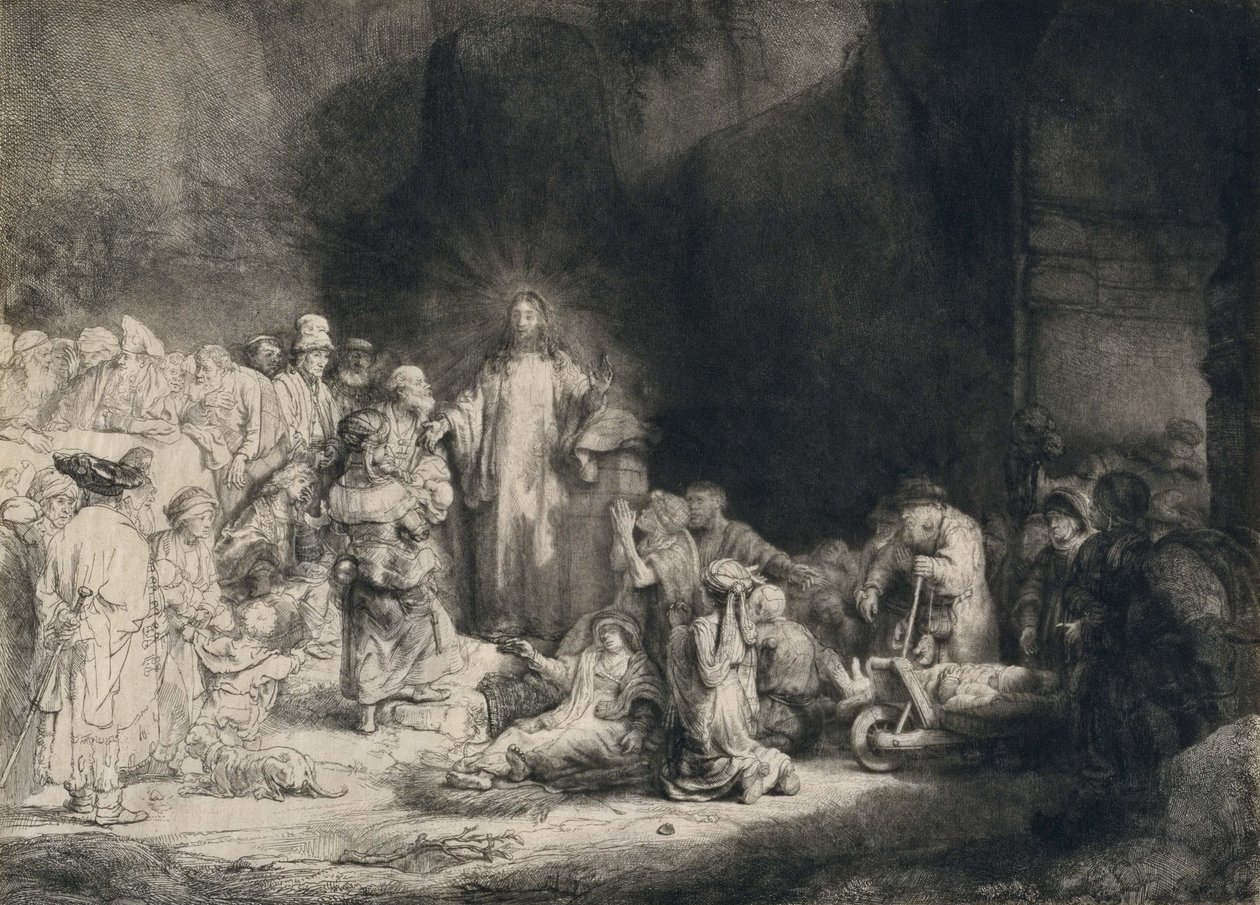 Cristo con i malati intorno a Lui, ricevendo i bambini (La stampa dei cento fiorini) da Rembrandt van Rijn