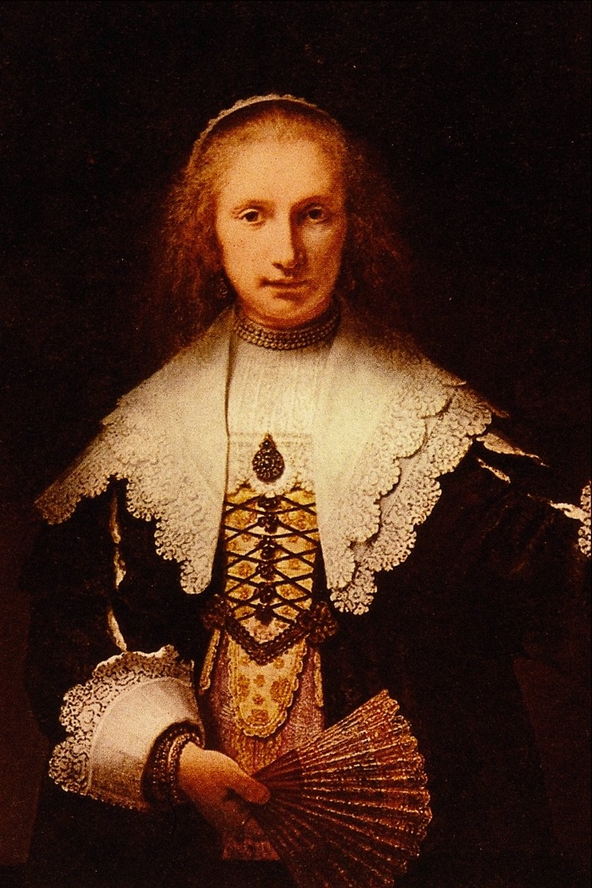 Signora con un ventaglio da Rembrandt van Rijn