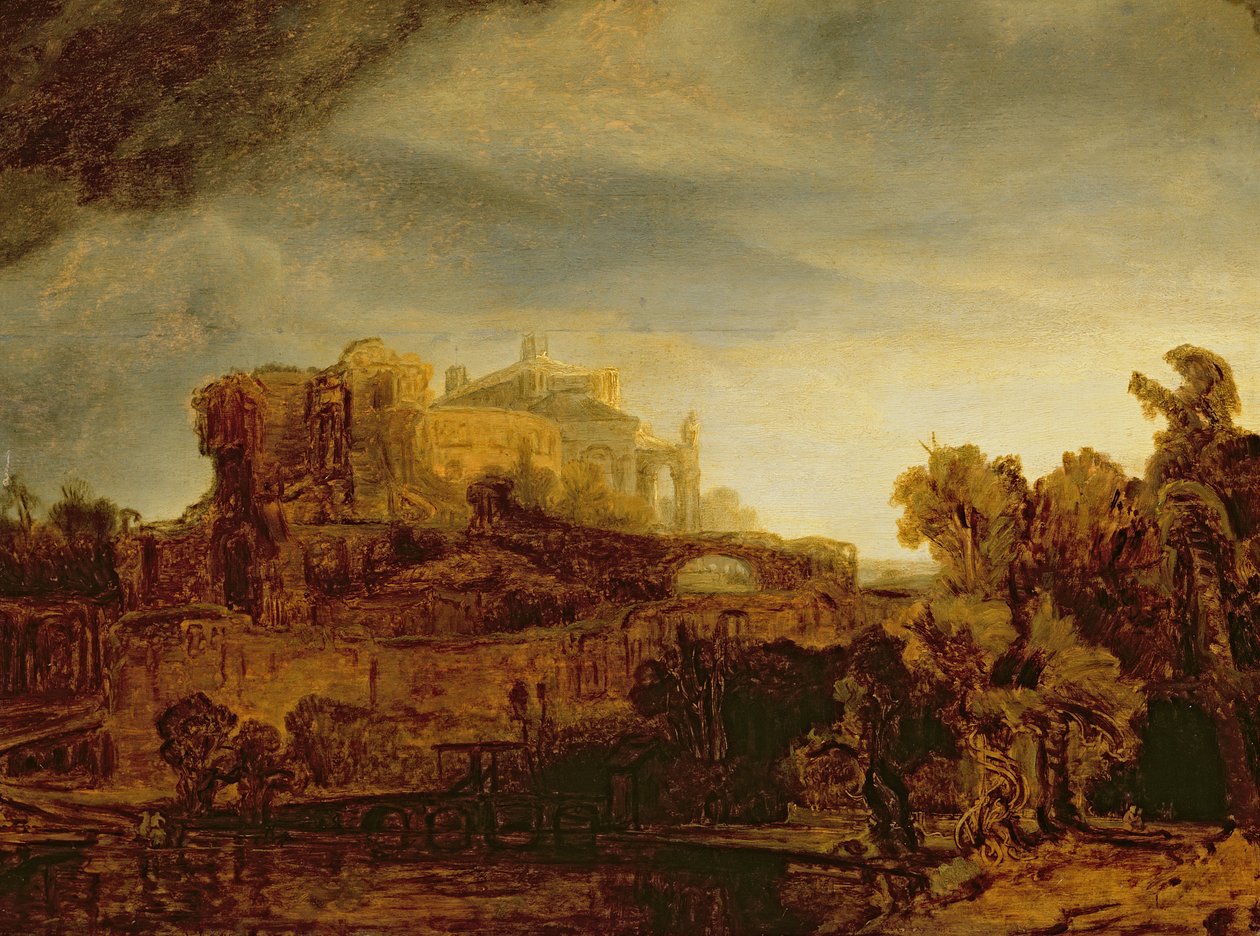 Paesaggio con un castello da Rembrandt van Rijn