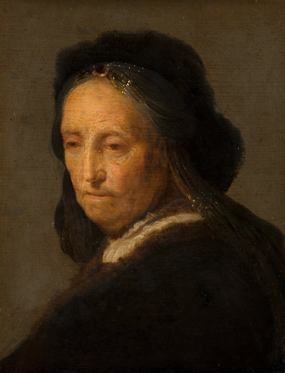 Ritratto di una vecchia, c.1600-1700 da Rembrandt van Rijn