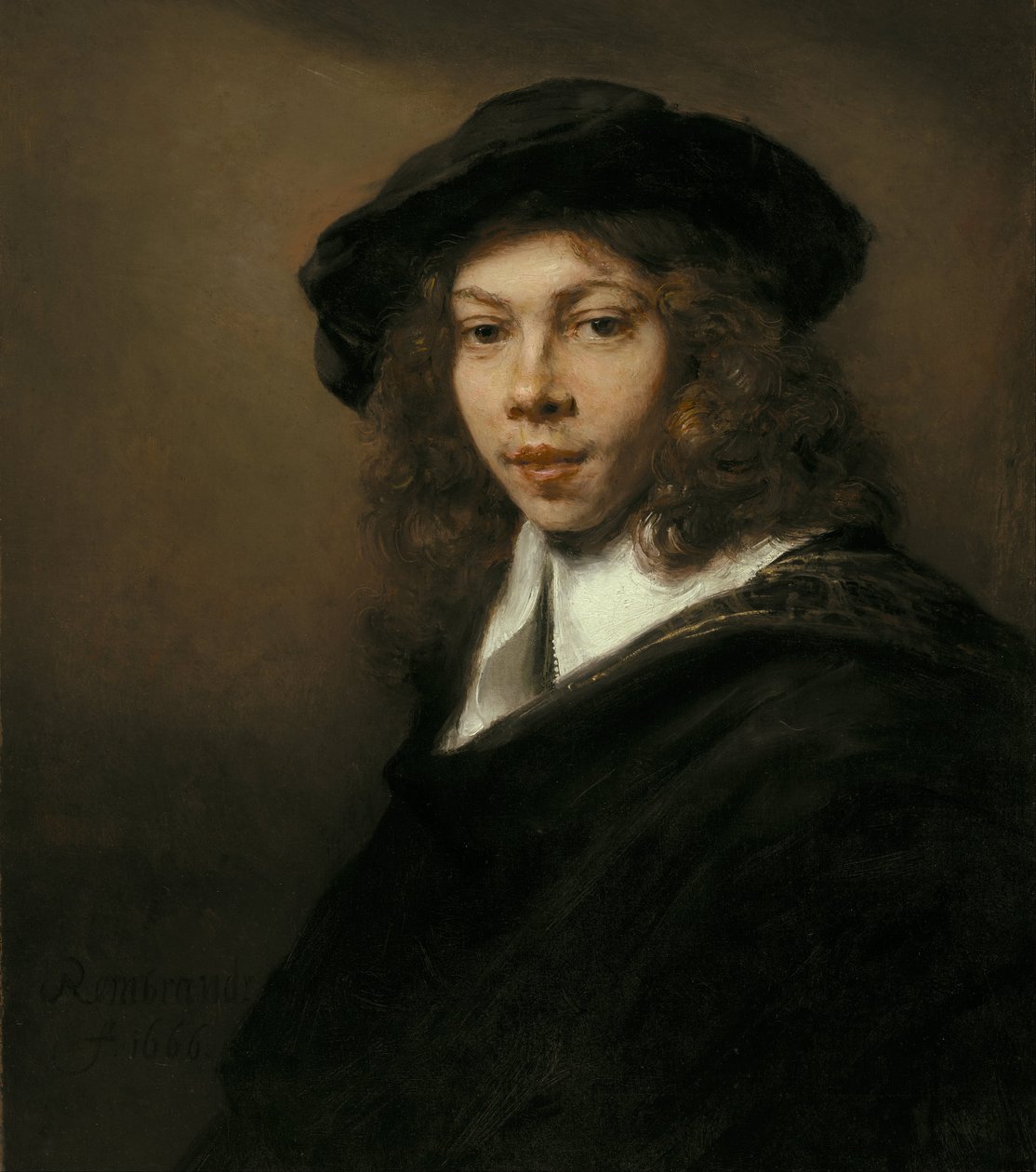 Giovane uomo con un berretto nero da Rembrandt van Rijn