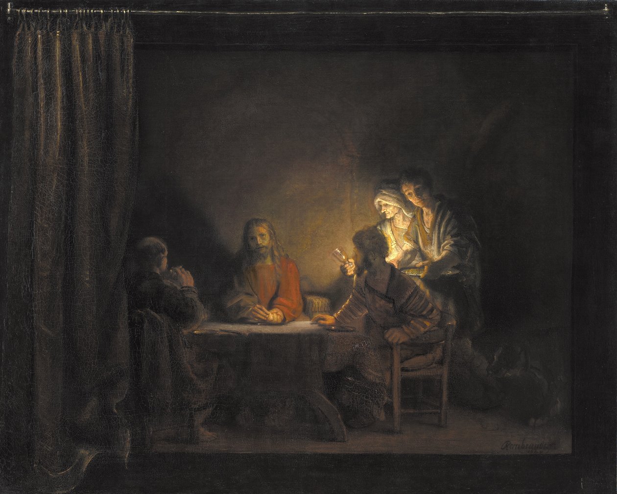 Cena a Emmaus da Rembrandt van Rijn (værksted)