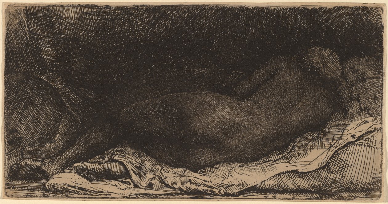 Donna Nera Distesa da Rembrandt van Rijn