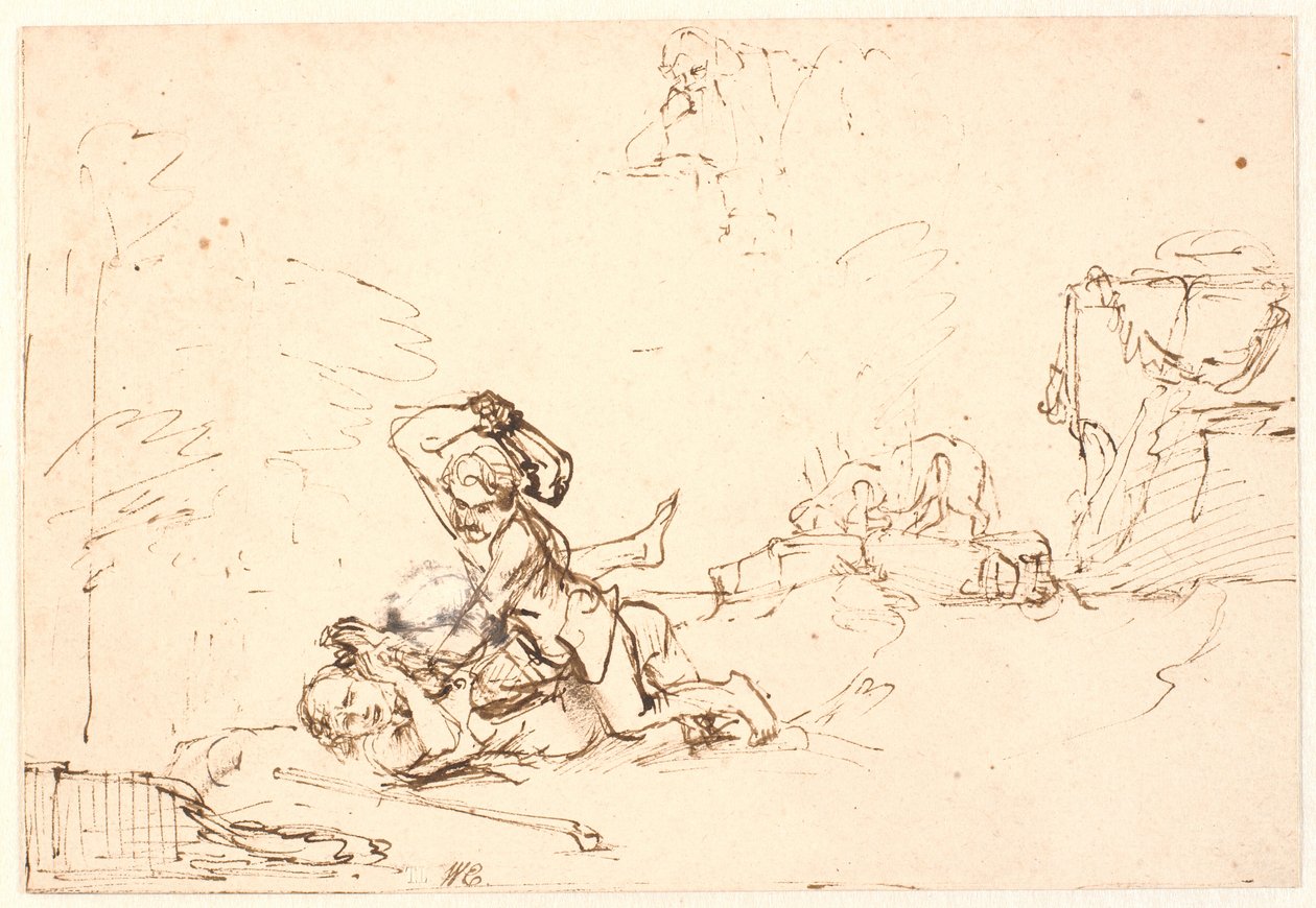 Caino uccide Abele da Rembrandt van Rijn