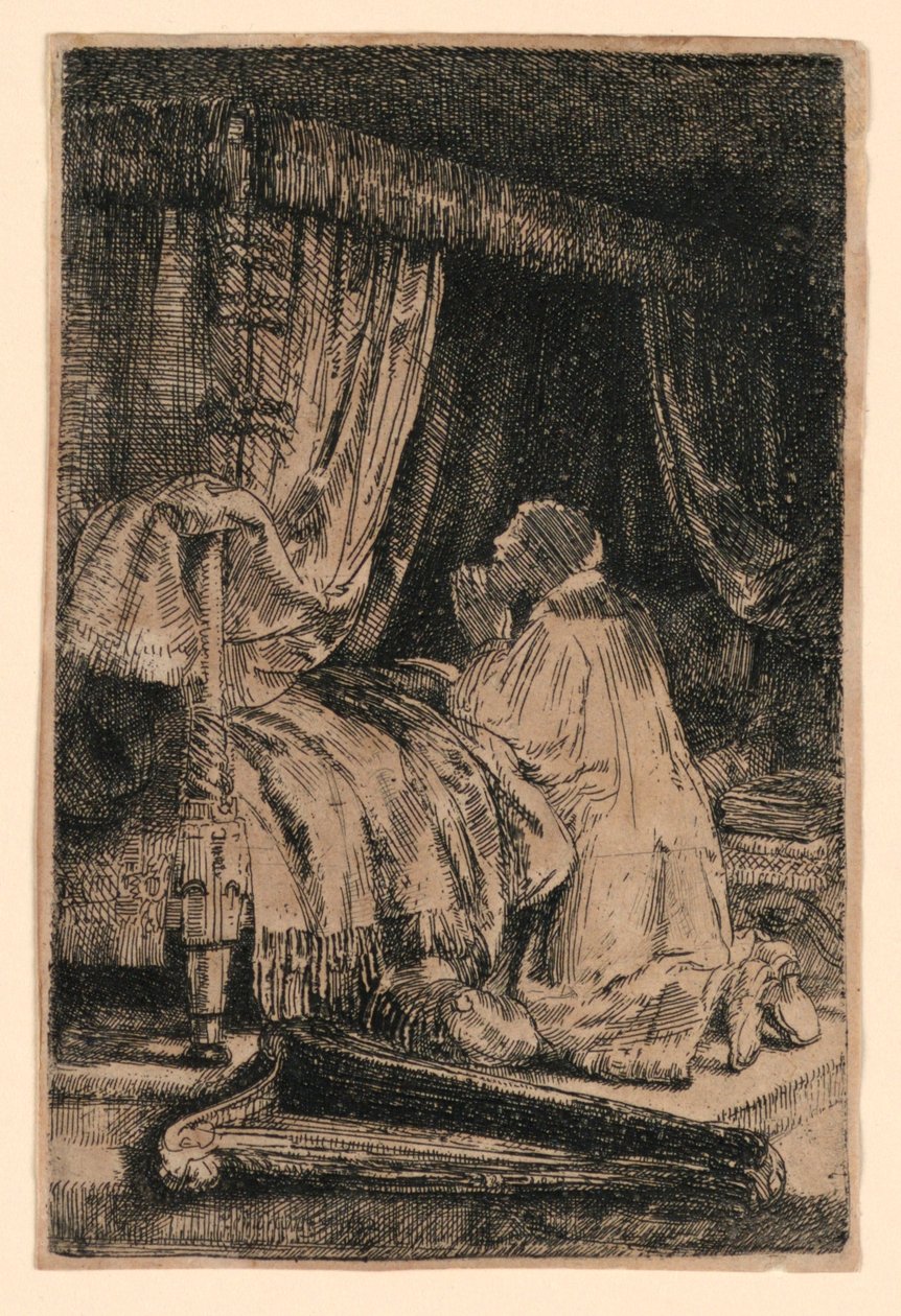 Davide in preghiera da Rembrandt van Rijn
