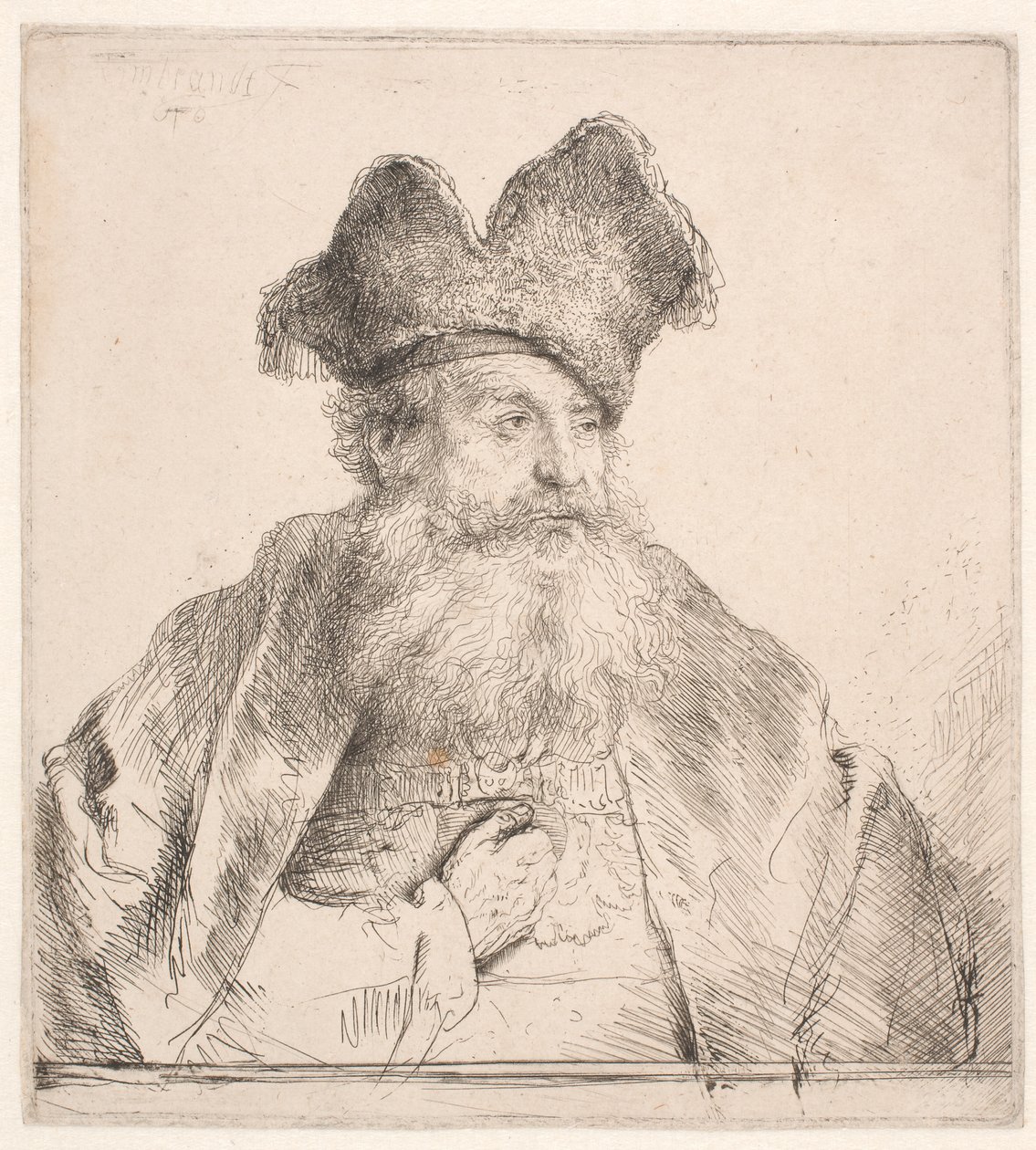 Vecchio con cappello di pelliccia da Rembrandt van Rijn