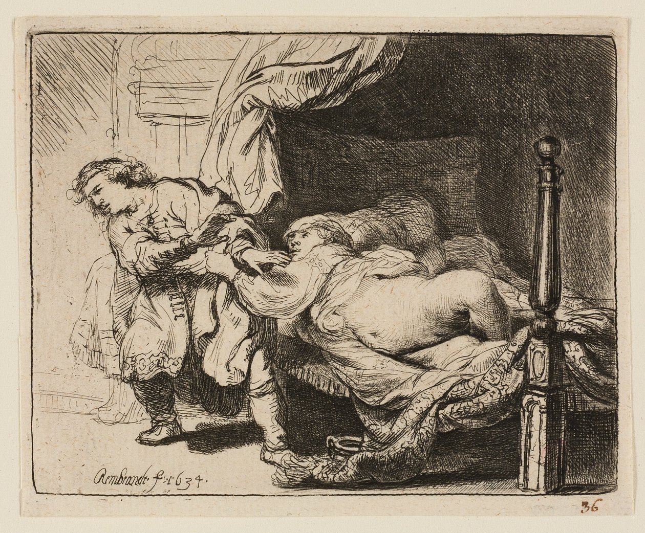 Giuseppe e la moglie di Potifar da Rembrandt van Rijn