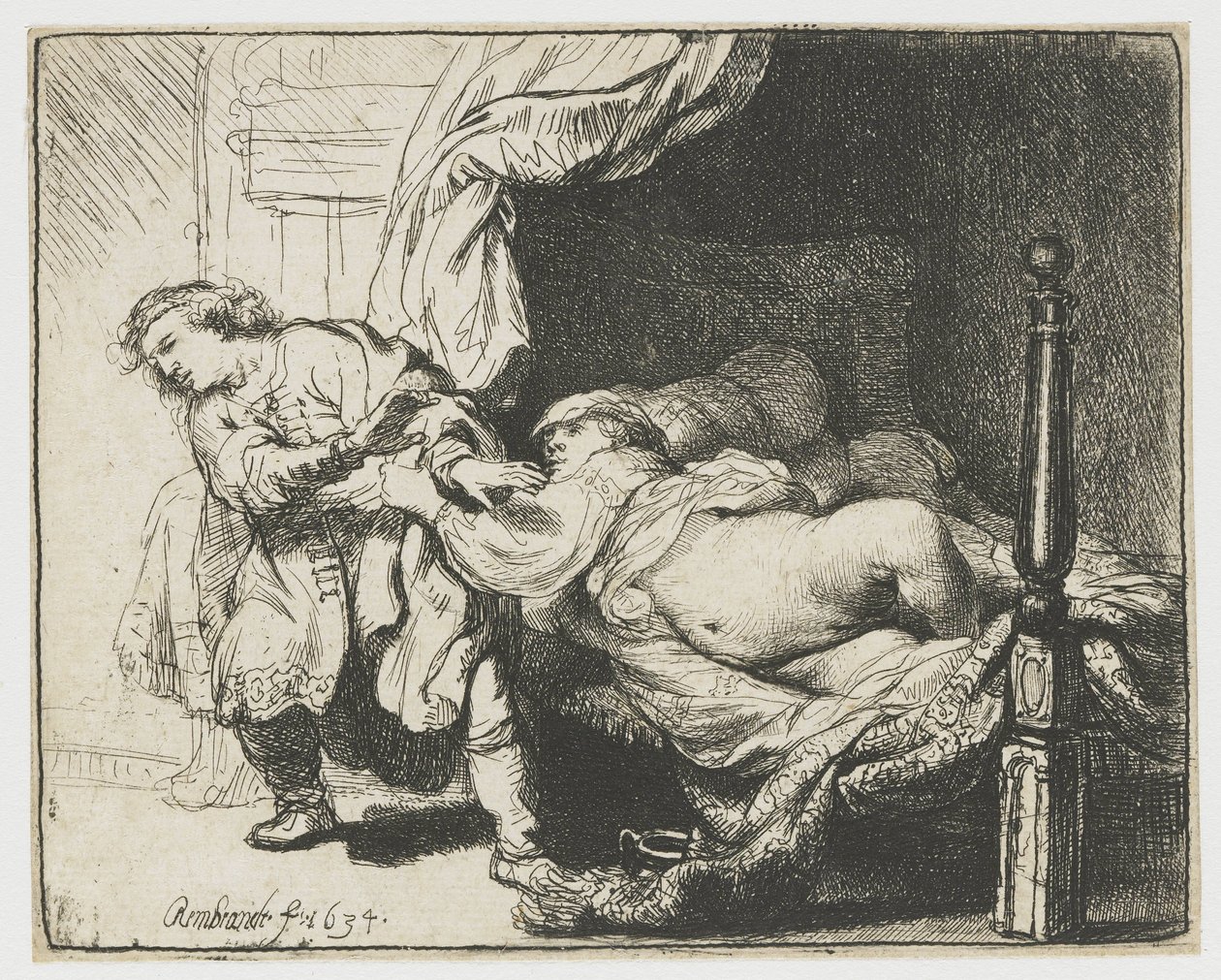 Giuseppe e la moglie di Potifar da Rembrandt van Rijn