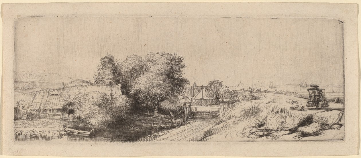 Paesaggio con lattaio da Rembrandt van Rijn